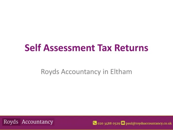 Self Assessment Accounting in Eltham