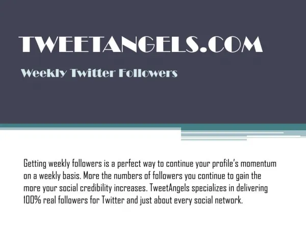 TweetAngels - Weekly Twitter Followers