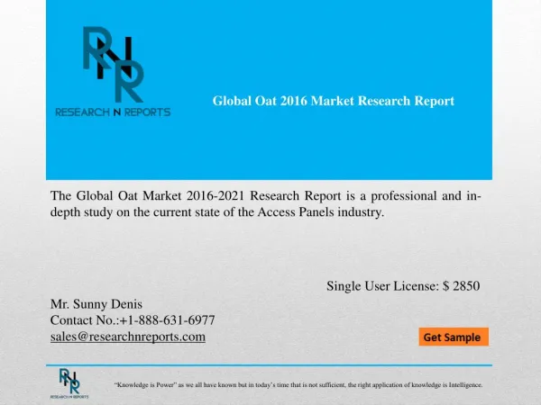 Global oat market Analysis & Trends (2016-2021)