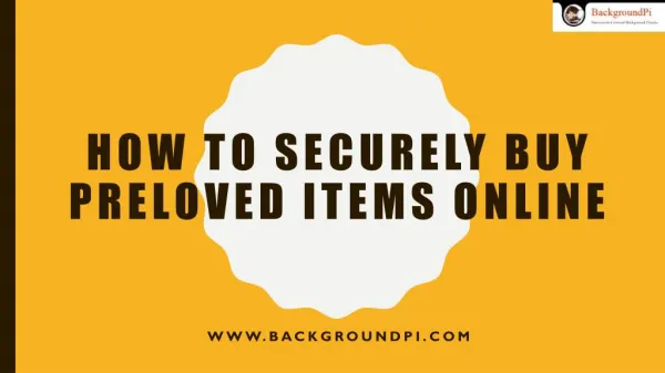 How to Securely Buy Preloved Items Online