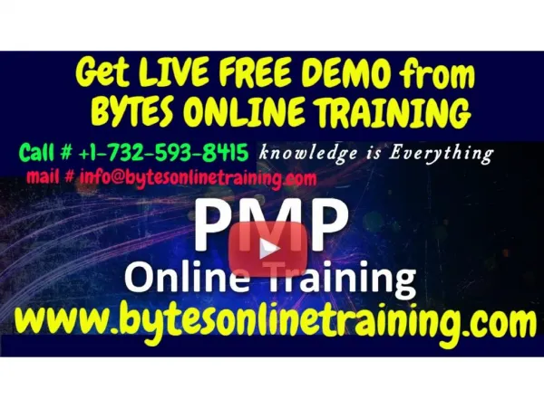 Live, instructor-led PMP Online Training- BYTES ONLINE TRAINING