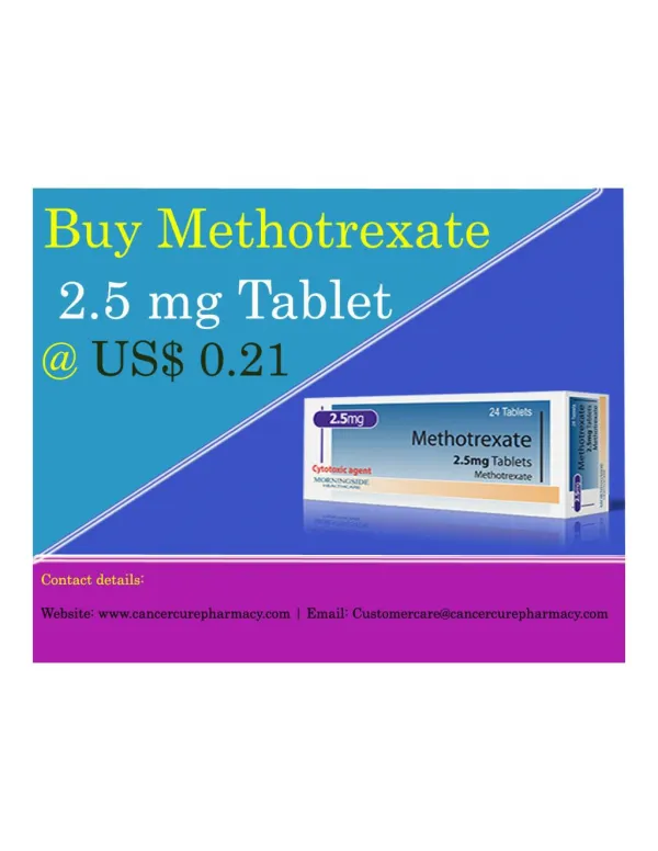 Buy Methotrexate 2.5 mg Tablet @ US$ 0.21