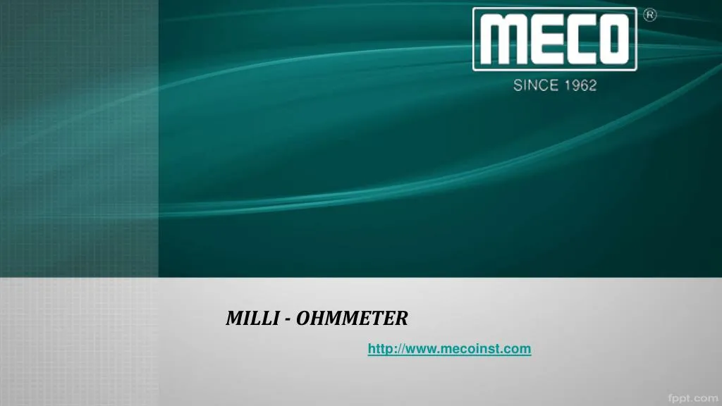 milli ohmmeter