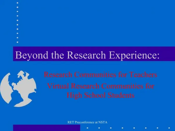 Beyond the Research Experience: