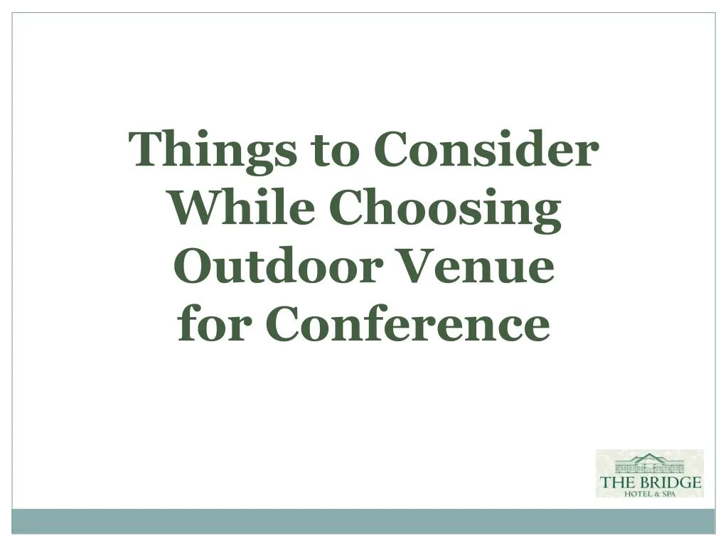 things to consider while choosing outdoor venue