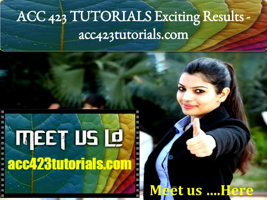 acc 423 tutorials exciting results