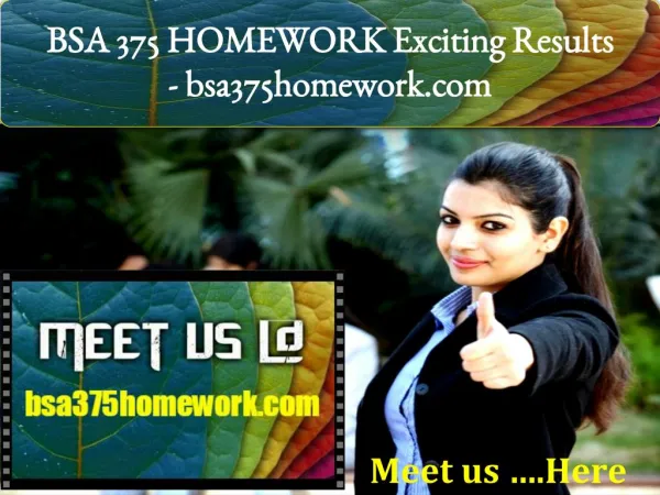 BSA 375 HOMEWORK Exciting Results - bsa375homework.com