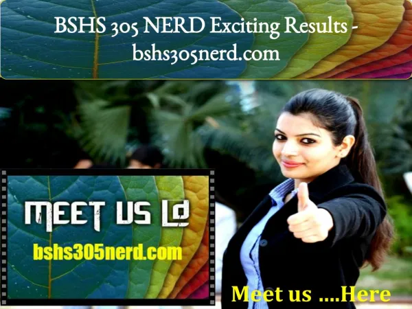 BSHS 305 NERD Exciting Results - bshs305nerd.com