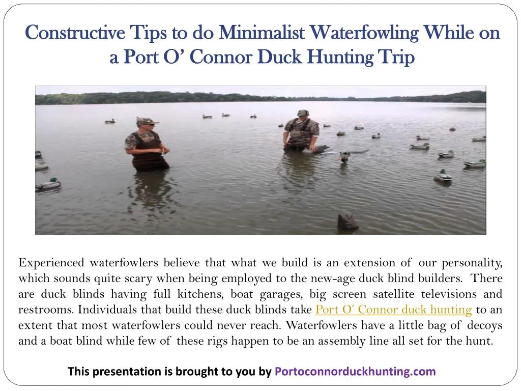 constructive tips to do minimalist waterfowling