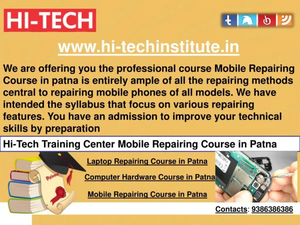 Hi-Tech Training Center Mobile Repairing Course in Patna