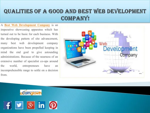 Qualities of a Good and Best Web Development Company!