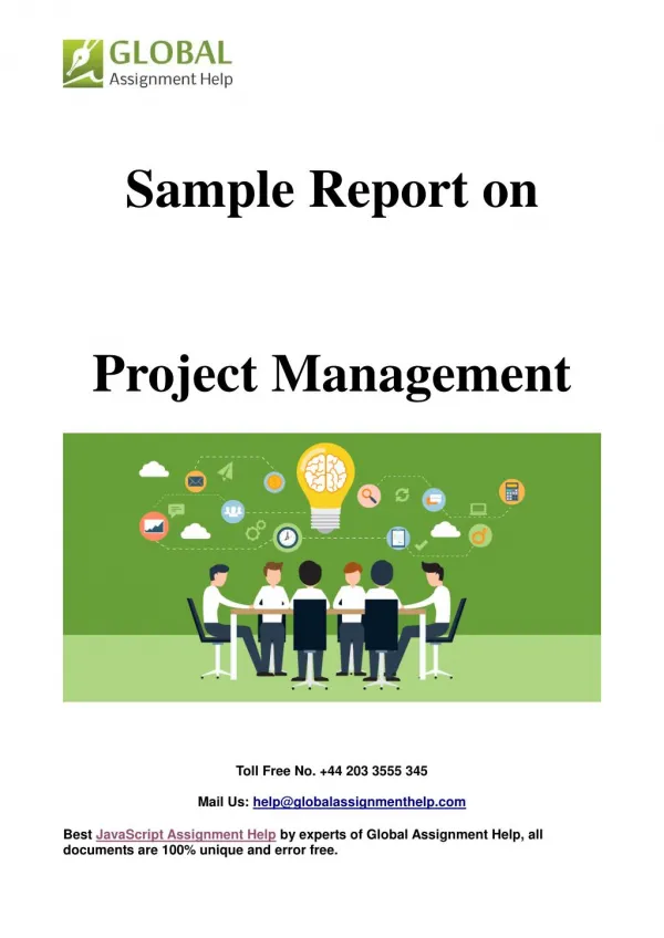 Sample On Project Management By Global Assignment Help
