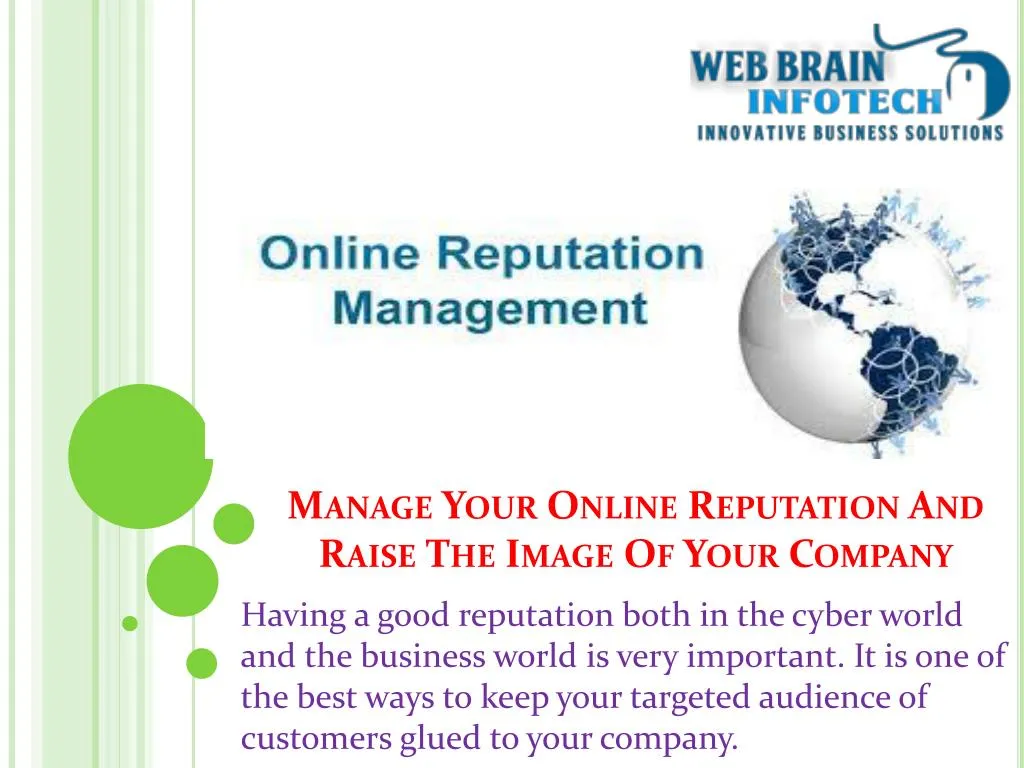 manage your online reputation and raise the image of your company