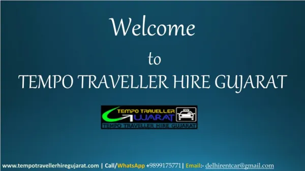 Hire The Best Tempo Traveller Gujarat Tour