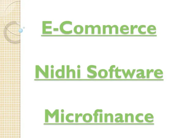 Advance Nidhi, Nidhi Society, Nidhi Software, E Commerce, Nidhi Software, Microfinance