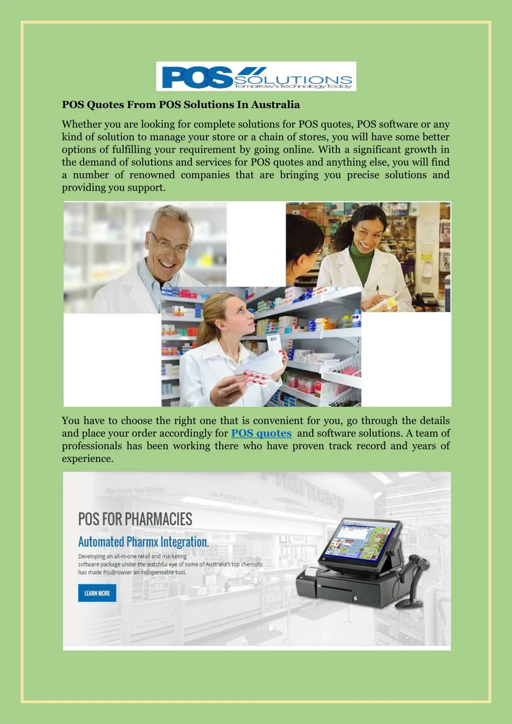 pos quotes from pos solutions in australia