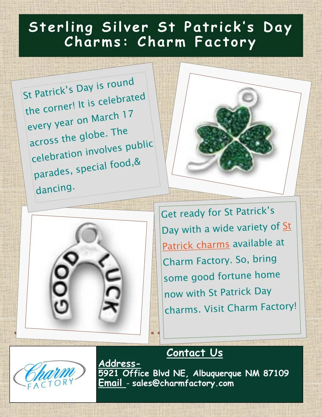 sterling silver st patrick s day charms charm