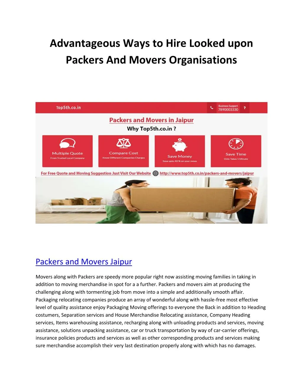 advantageous ways to hire looked upon packers