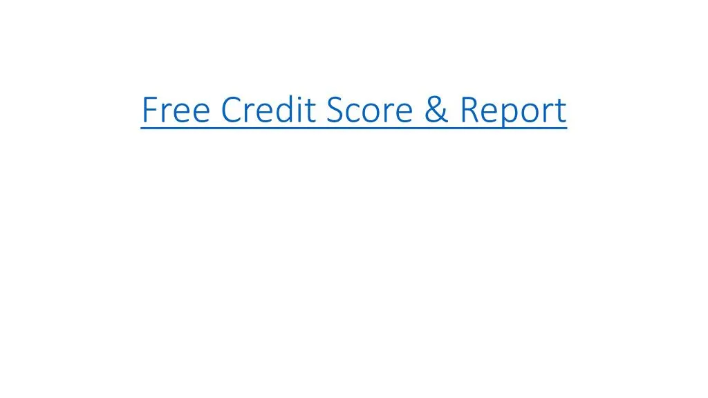 free credit score report