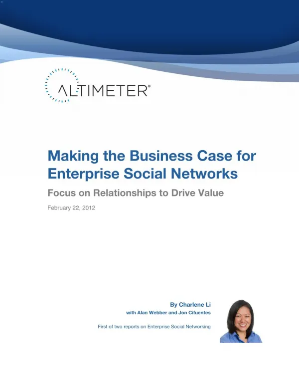 [Report] Making The Business Case for Enterprise Social Networks, by Charlene Li