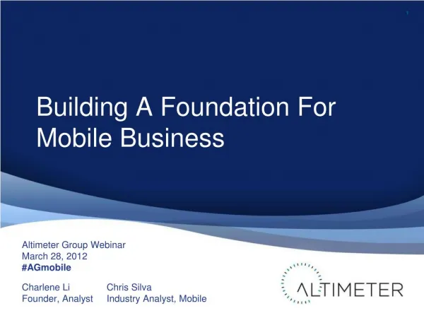 [Webinar] Setting the Stage for Mobile Business, with Chris Silva and Charlene Li