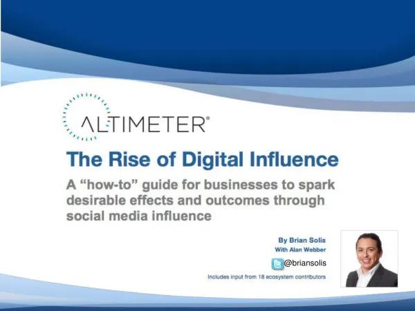 [Slides] The Rise of Digital Influence, with Brian Solis