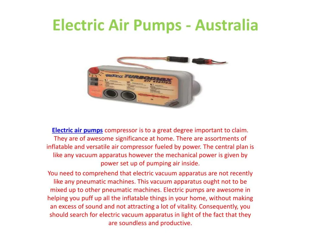 electric air pumps australia