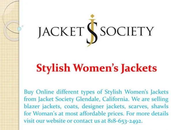 Stylish Women’s Jackets
