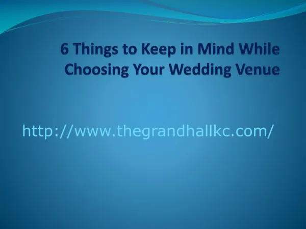 6 Things to Keep in Mind While Choosing Your Wedding Venue