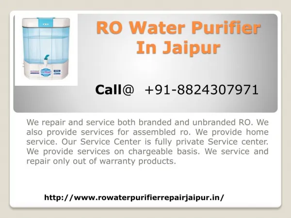 RO Water Purifier Repair and Services