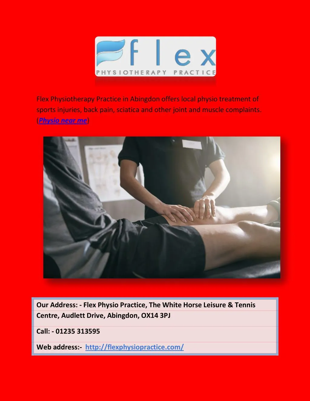 flex physiotherapy practice in abingdon offers