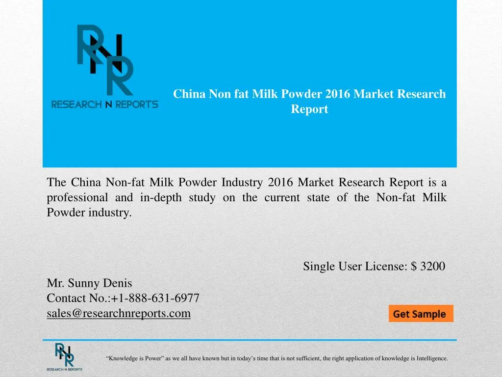 china non fat milk powder 2016 market research