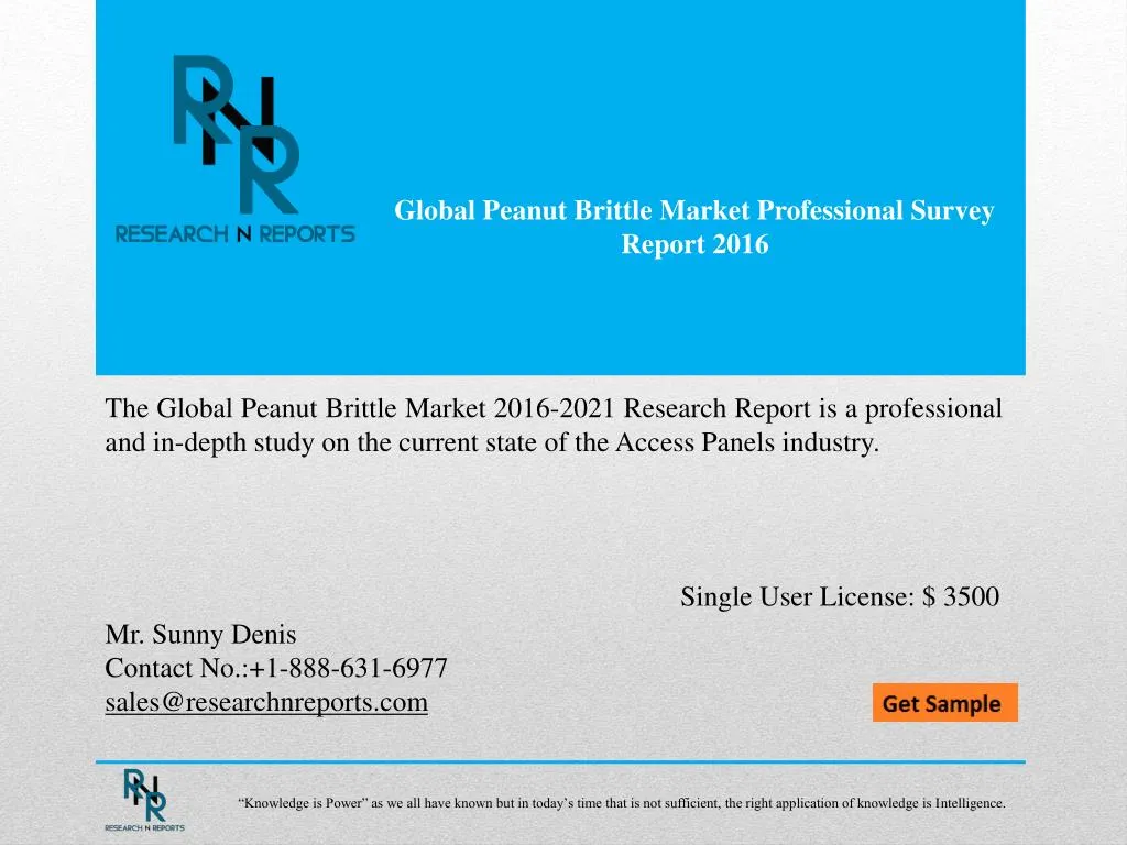 global peanut brittle market professional survey