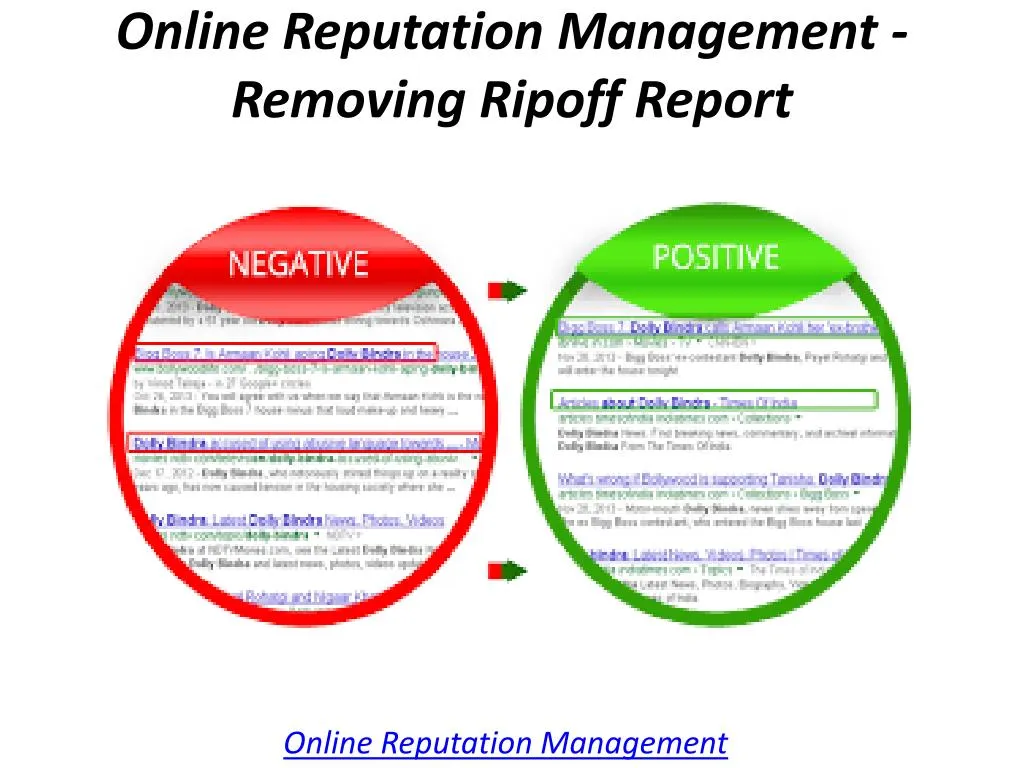 online reputation management removing ripoff