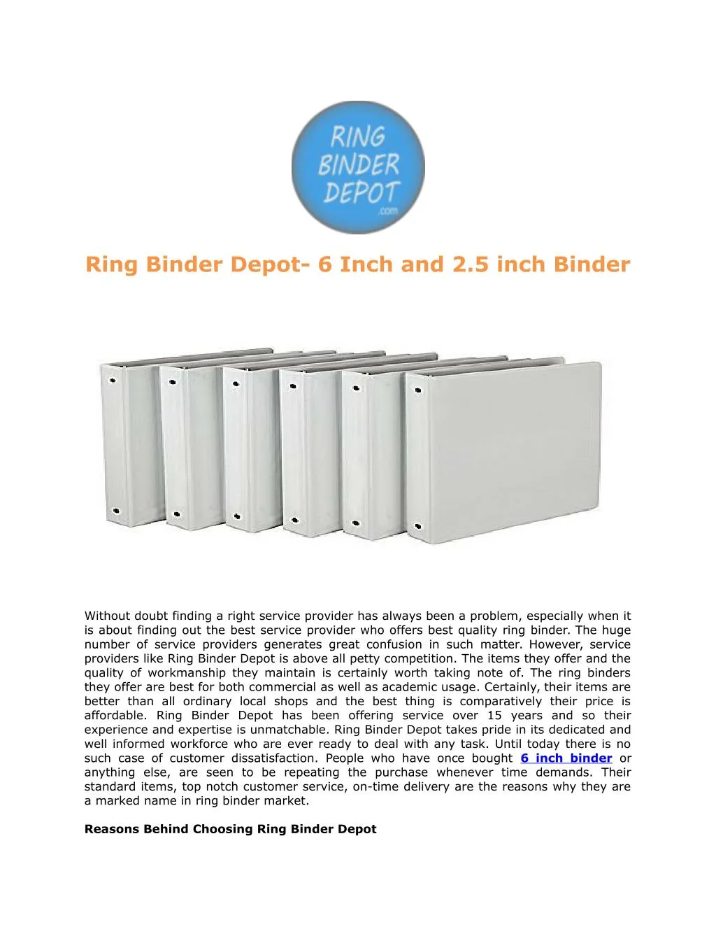 ring binder depot 6 inch and 2 5 inch binder