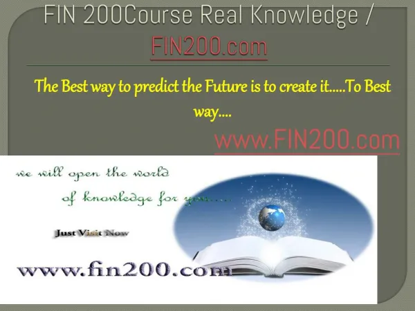 FIN 370Course Real Knowledge / FIN370 dotcom