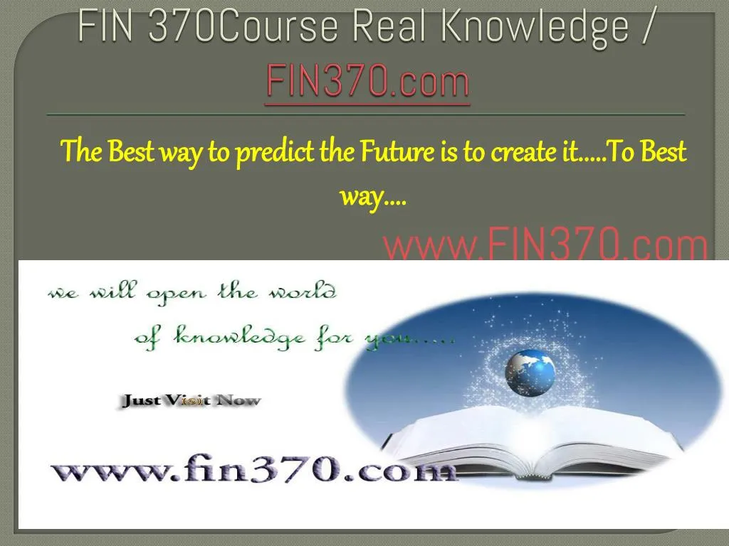fin 370course real knowledge fin370 com