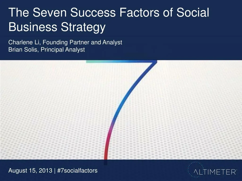 the seven success factors of social business