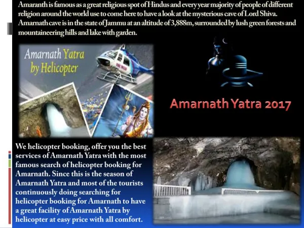 Online booking of Helicopter Tickets for Amarnath pilgrimage begins