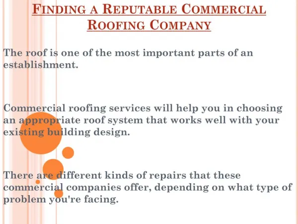 How To Find A Reputable Commercial Roofing Company