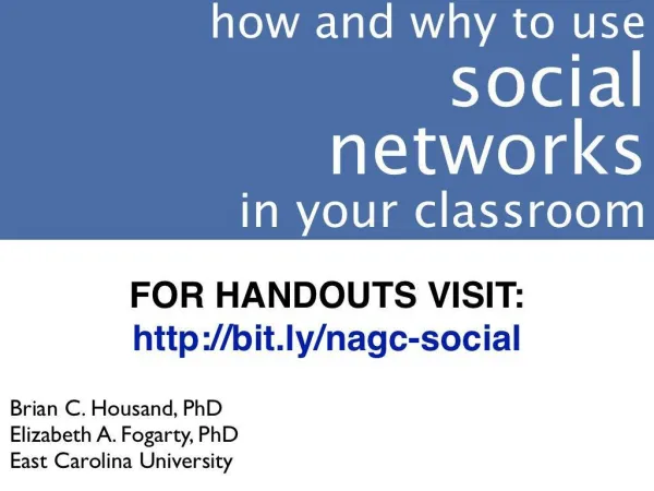 Social Networks in the Classroom NAGC 2011