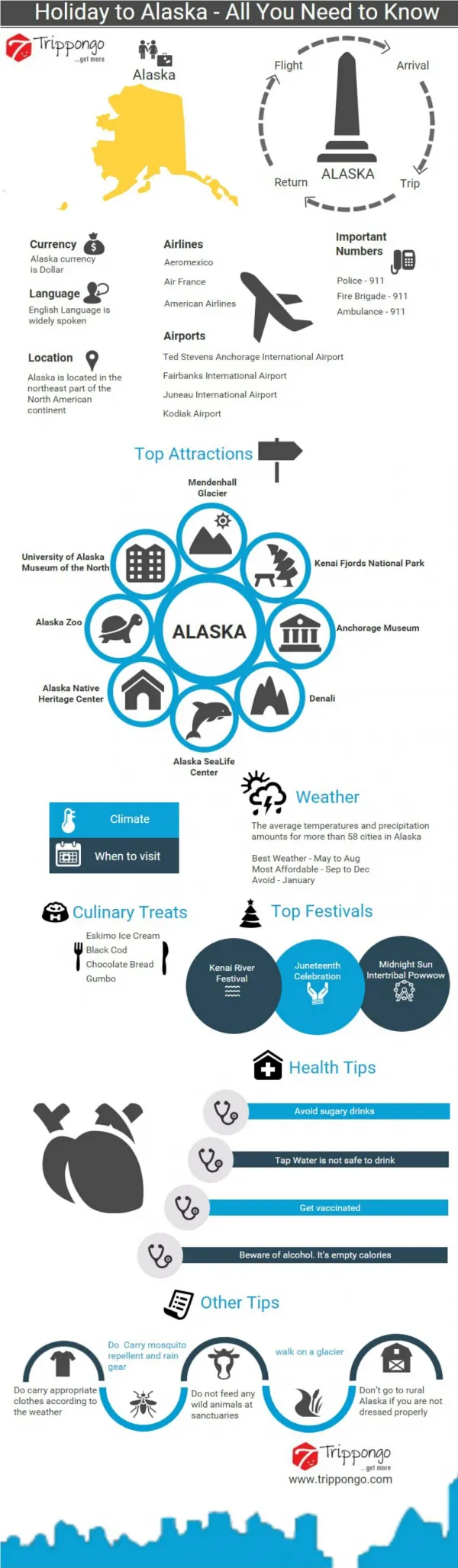 Alaska Travelling Infographic - Trippongo