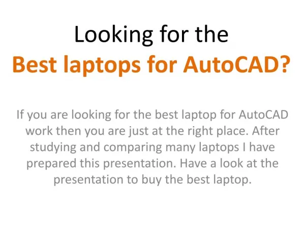 Find top laptop for AutoCAD work