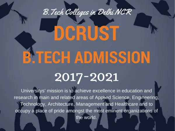 DCRUST B.TECH ADMISSION 2017