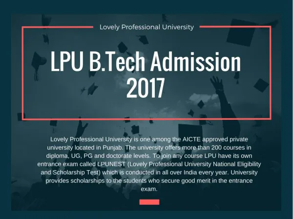 Lpunest B.Tech Admission 2017