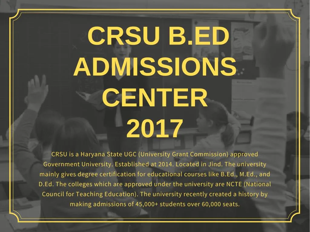 crsu b ed admissions center 2017
