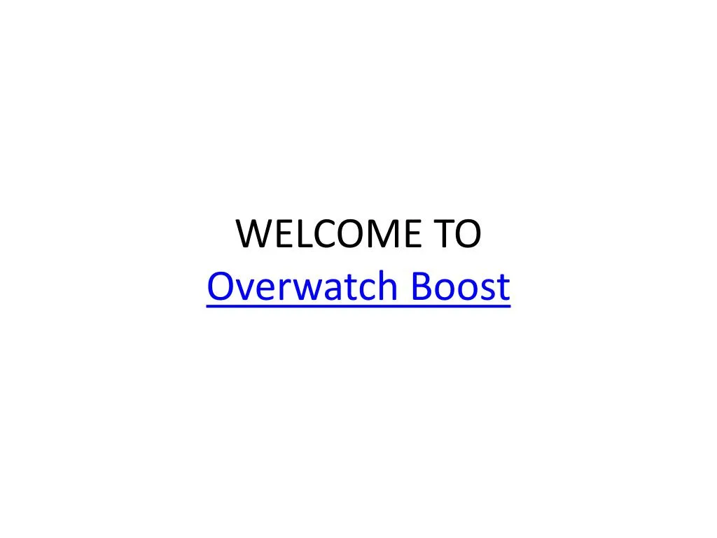 welcome to overwatch boost