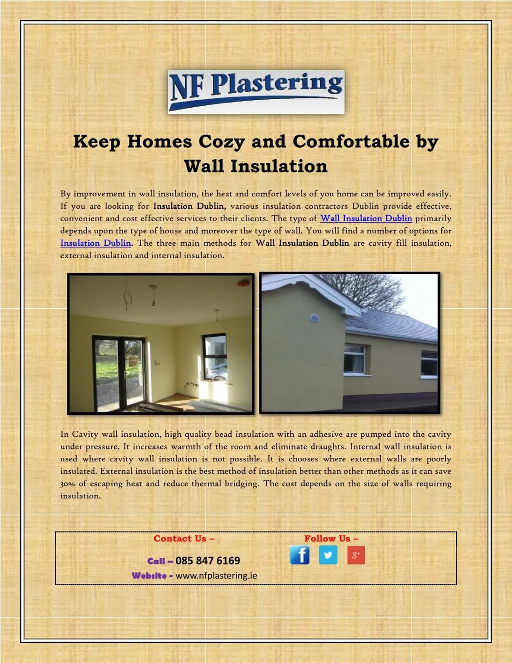 keep homes cozy and comfortable by wall insulation