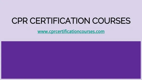 CPR Recertification Courses in Maine