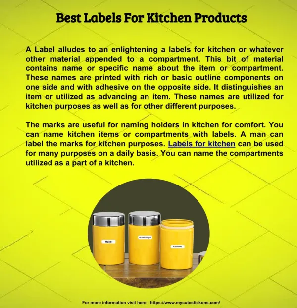 Best Labels For Kitchen Products